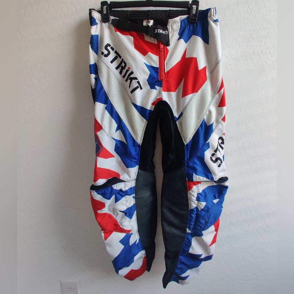 Strikt Gear Co Patriotic Red White Blue Motocross mountain bike Racing Pants_32